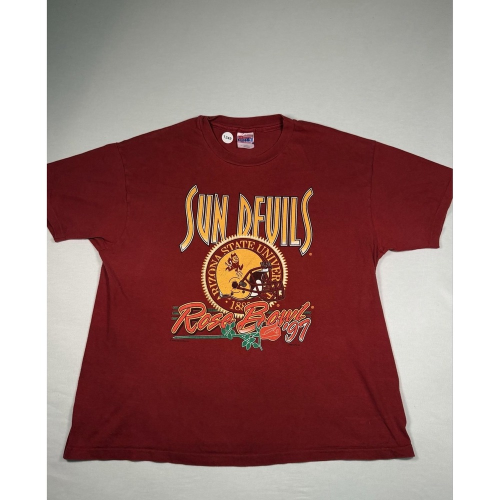 Vintage Arizona State Sun Devils Shirt Mens XL NCAA Football Hanes Rose Bowl 97